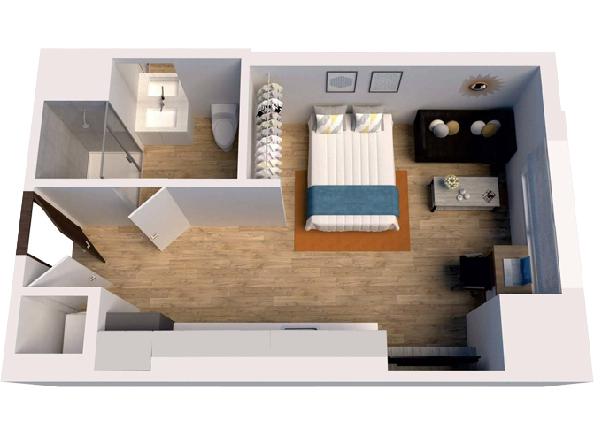 Studio Floor Plan | Fieldhouse Dinkytown